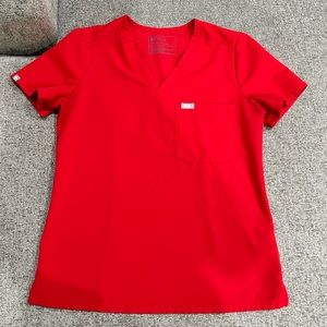 Figs Winning red Small one pocket scrub top